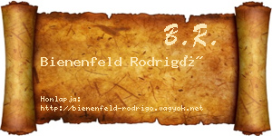 Bienenfeld Rodrigó névjegykártya